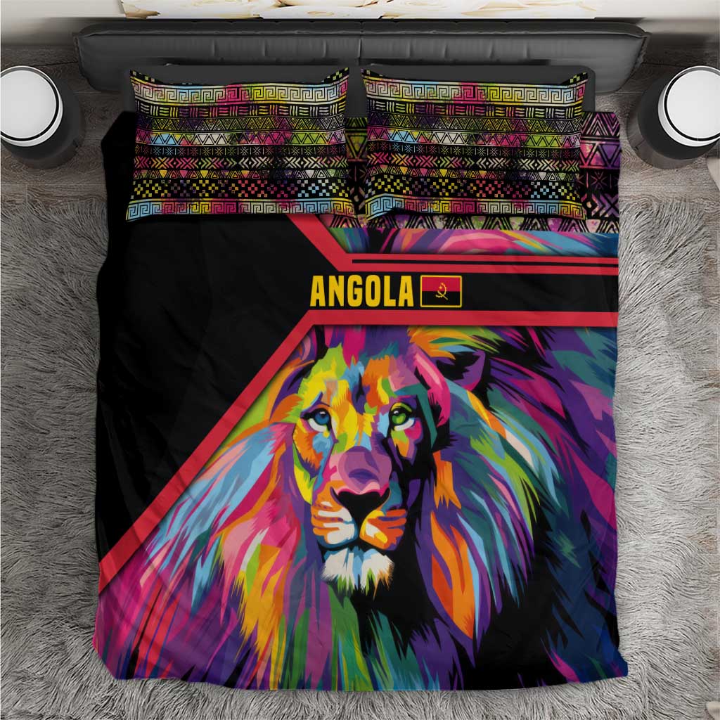 Angola Bedding Set with Multicolor Tribal Design and Vibrant Lion - Wonder Print Shop