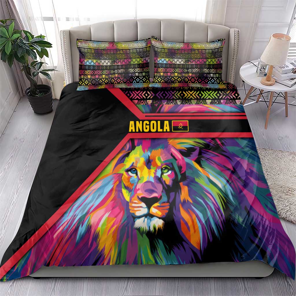 Angola Bedding Set with Multicolor Tribal Design and Vibrant Lion - Wonder Print Shop
