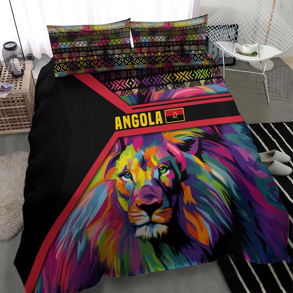 Angola Bedding Set with Multicolor Tribal Design and Vibrant Lion - Wonder Print Shop