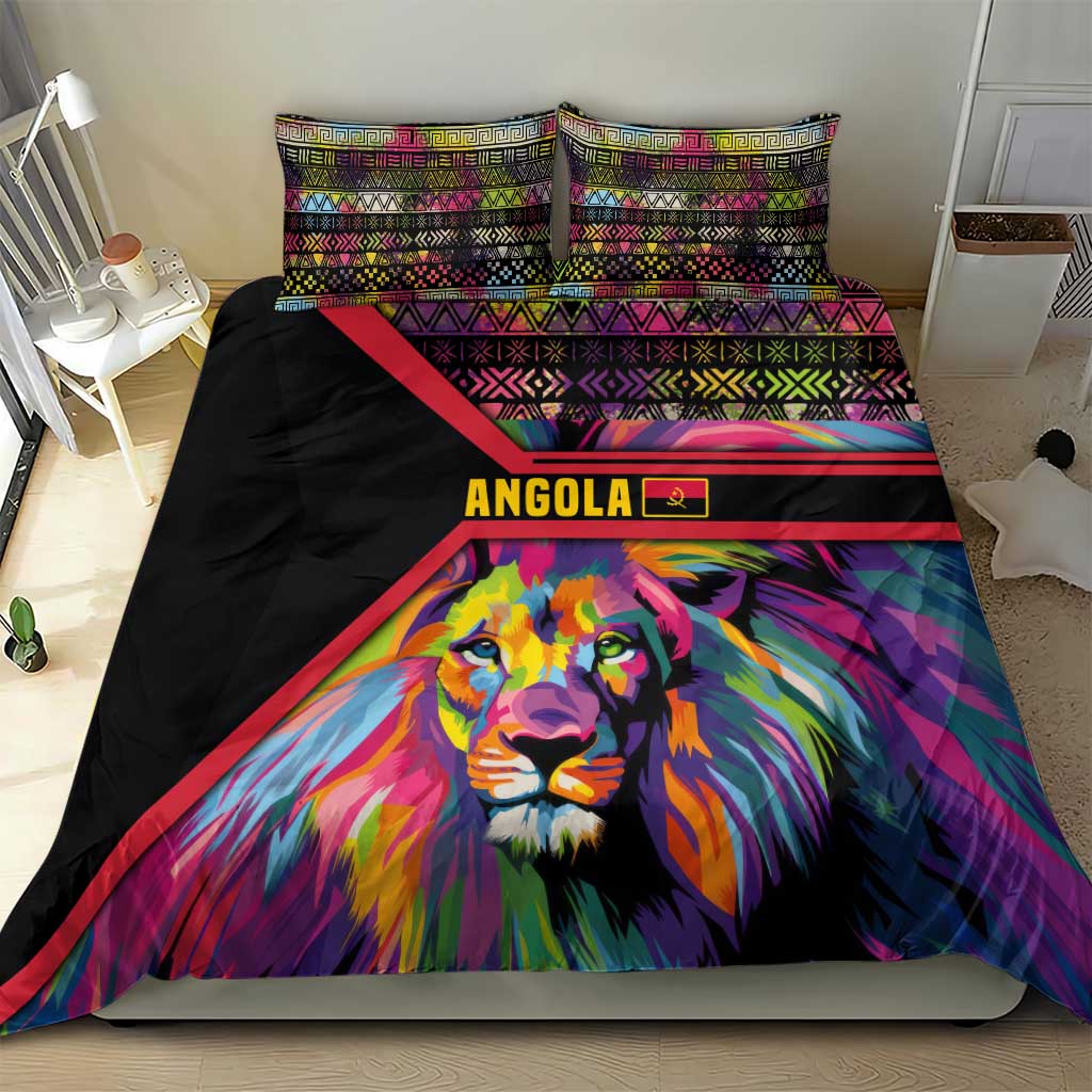 Angola Bedding Set with Multicolor Tribal Design and Vibrant Lion - Wonder Print Shop