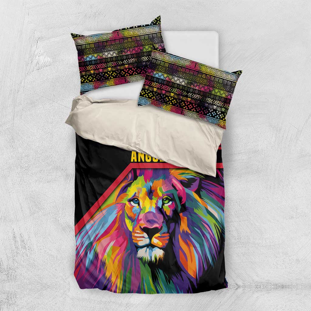 Angola Bedding Set with Multicolor Tribal Design and Vibrant Lion - Wonder Print Shop