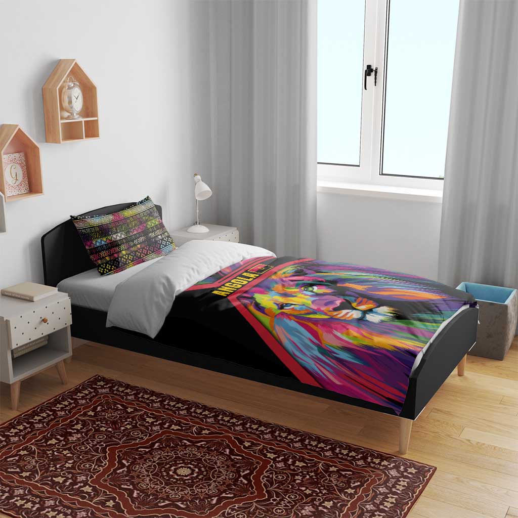 Angola Bedding Set with Multicolor Tribal Design and Vibrant Lion - Wonder Print Shop