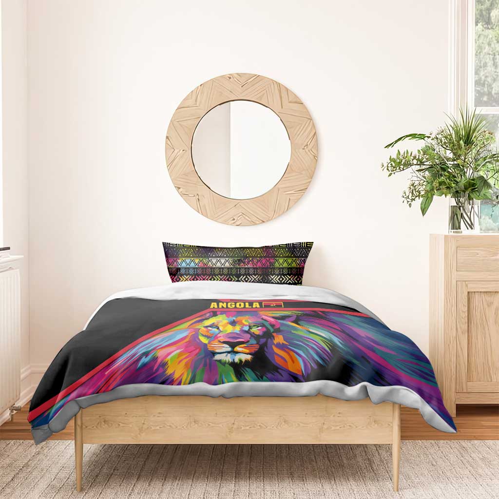 Angola Bedding Set with Multicolor Tribal Design and Vibrant Lion - Wonder Print Shop