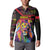 Angola Button Sweatshirt with Multicolor Tribal Design and Vibrant Lion - Wonder Print Shop