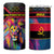 Angola 4 in 1 Can Cooler Tumbler with Multicolor Tribal Design and Vibrant Lion - Wonder Print Shop