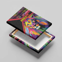 Angola Canvas Wall Art with Multicolor Tribal Design and Vibrant Lion - Wonder Print Shop
