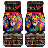 Angola Car Mats with Multicolor Tribal Design and Vibrant Lion - Wonder Print Shop