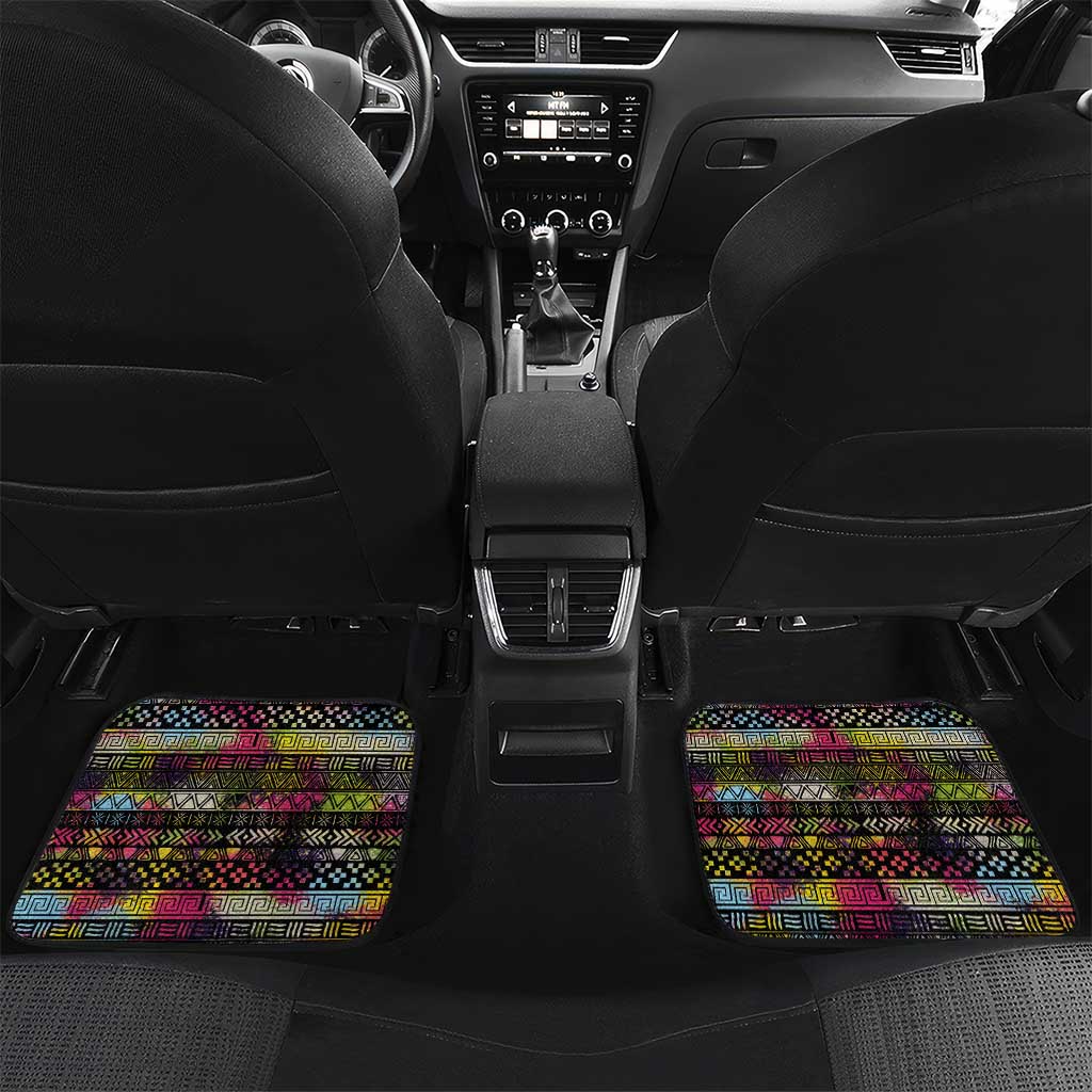 Angola Car Mats with Multicolor Tribal Design and Vibrant Lion - Wonder Print Shop