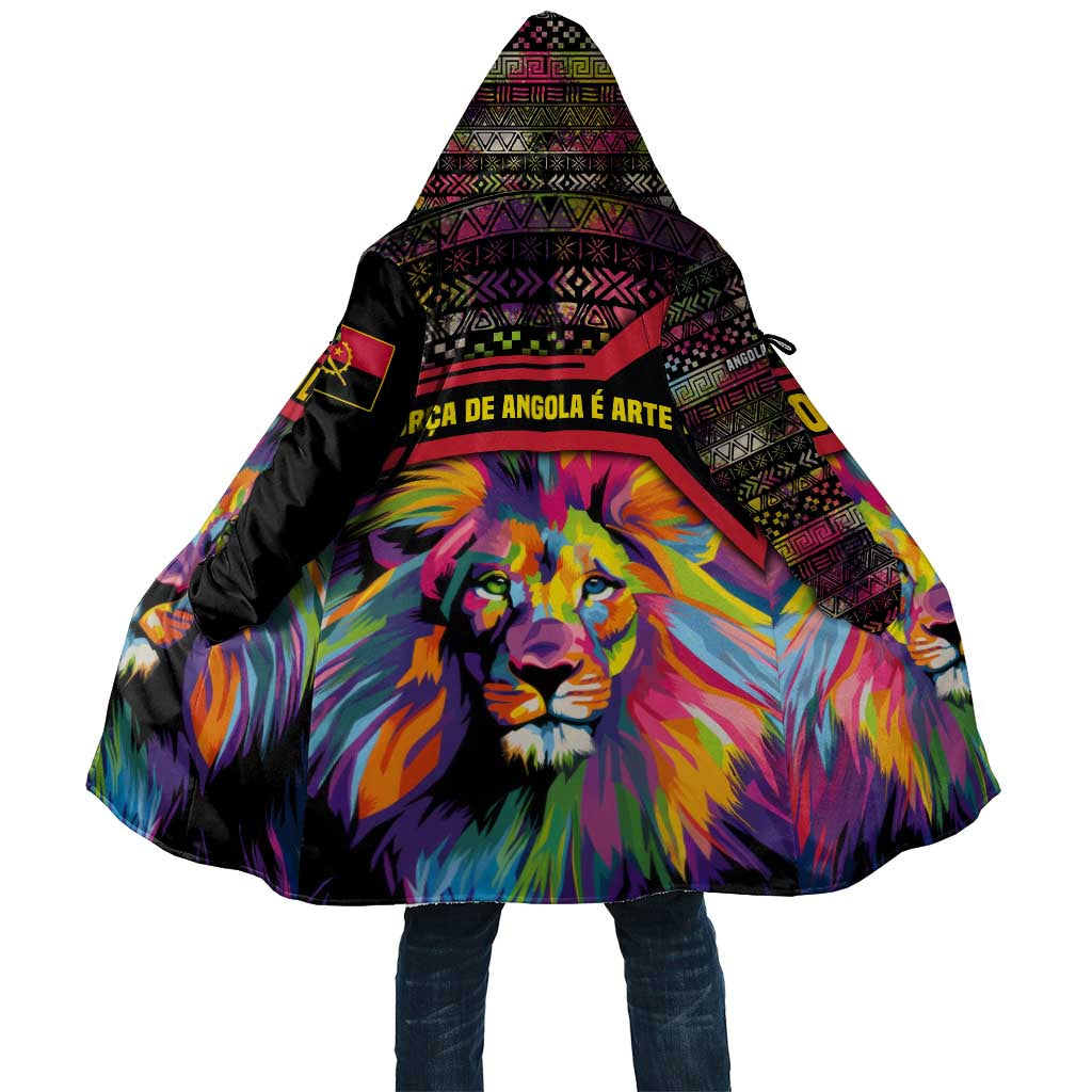 Angola Cloak with Multicolor Tribal Design and Vibrant Lion - Wonder Print Shop