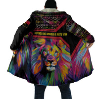 Angola Cloak with Multicolor Tribal Design and Vibrant Lion - Wonder Print Shop