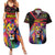 Angola Couples Matching Summer Maxi Dress and Hawaiian Shirt with Multicolor Tribal Design and Vibrant Lion - Wonder Print Shop