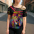 Angola Cross Shoulder Shirt with Multicolor Tribal Design and Vibrant Lion - Wonder Print Shop