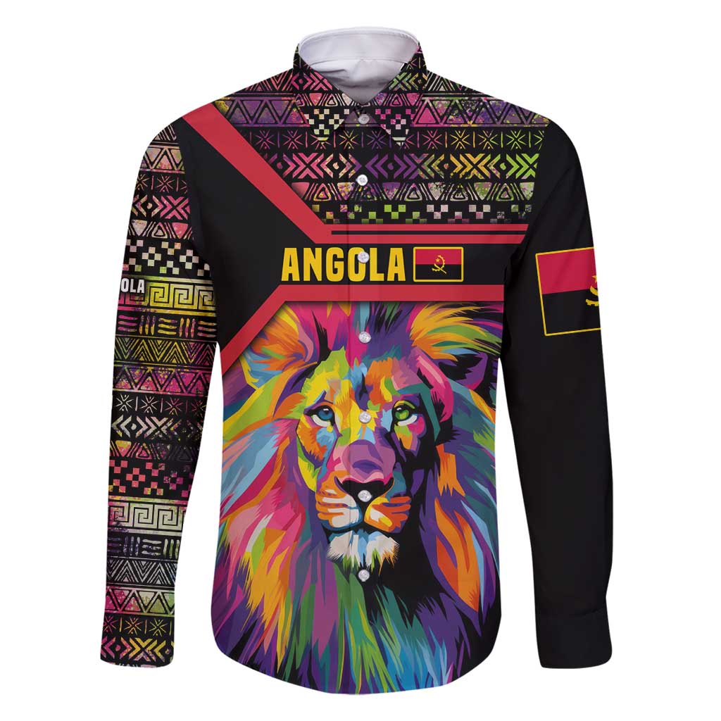 Angola Family Matching Mermaid Dress and Hawaiian Shirt with Multicolor Tribal Design and Vibrant Lion - Wonder Print Shop