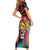 Angola Family Matching Short Sleeve Bodycon Dress and Hawaiian Shirt with Multicolor Tribal Design and Vibrant Lion - Wonder Print Shop