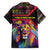 Angola Family Matching Summer Maxi Dress and Hawaiian Shirt with Multicolor Tribal Design and Vibrant Lion - Wonder Print Shop