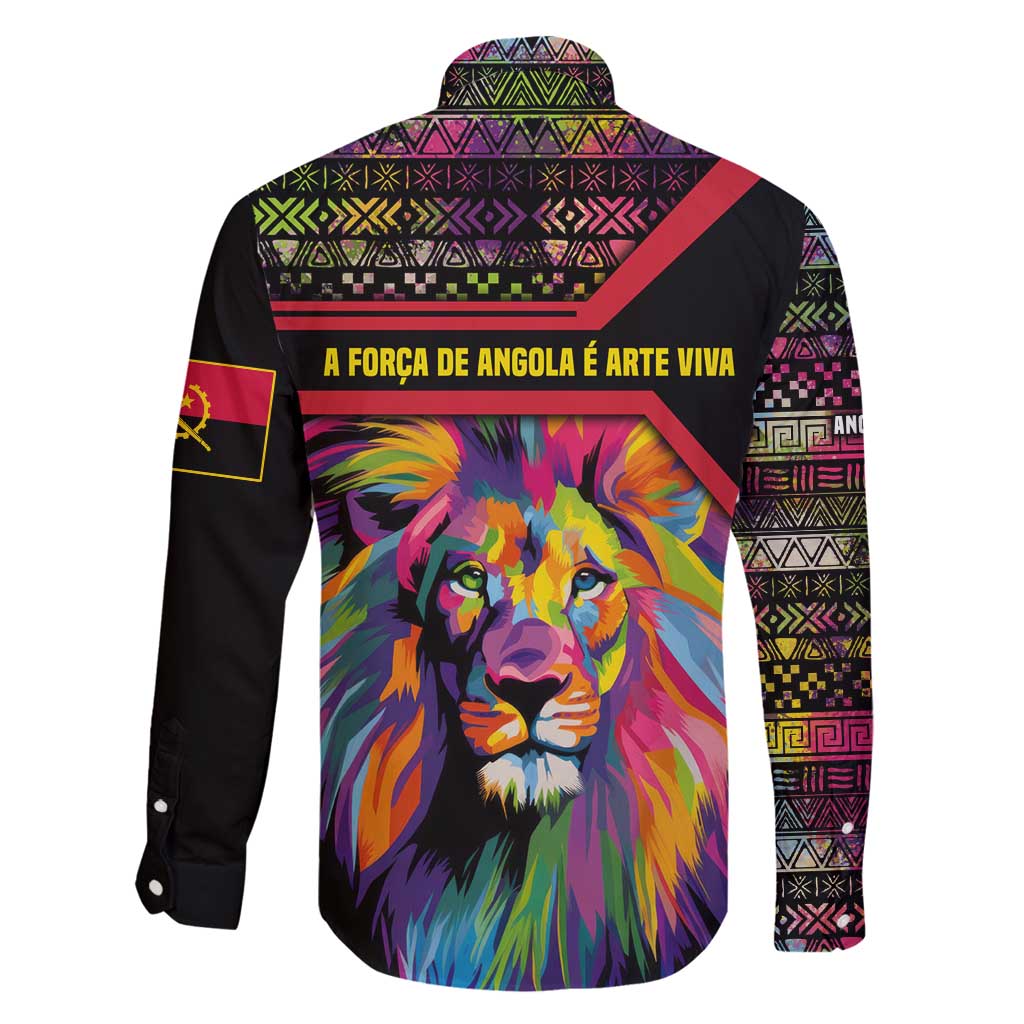 Angola Family Matching Tank Maxi Dress and Hawaiian Shirt with Multicolor Tribal Design and Vibrant Lion - Wonder Print Shop