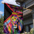 Angola Garden Flag with Multicolor Tribal Design and Vibrant Lion - Wonder Print Shop