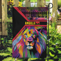 Angola Garden Flag with Multicolor Tribal Design and Vibrant Lion - Wonder Print Shop