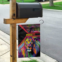 Angola Garden Flag with Multicolor Tribal Design and Vibrant Lion - Wonder Print Shop