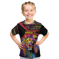 Angola Kid T Shirt with Multicolor Tribal Design and Vibrant Lion - Wonder Print Shop