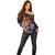 Angola Off Shoulder Sweater with Multicolor Tribal Design and Vibrant Lion - Wonder Print Shop