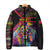 Angola Padded Jacket with Multicolor Tribal Design and Vibrant Lion - Wonder Print Shop
