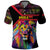 Angola Polo Shirt with Multicolor Tribal Design and Vibrant Lion - Wonder Print Shop