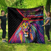 Angola Quilt with Multicolor Tribal Design and Vibrant Lion - Wonder Print Shop