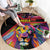 Angola Round Carpet with Multicolor Tribal Design and Vibrant Lion - Wonder Print Shop