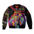 Angola Sleeve Zip Bomber Jacket with Multicolor Tribal Design and Vibrant Lion - Wonder Print Shop