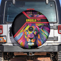 Angola Spare Tire Cover with Multicolor Tribal Design and Vibrant Lion - Wonder Print Shop