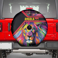 Angola Spare Tire Cover with Multicolor Tribal Design and Vibrant Lion - Wonder Print Shop