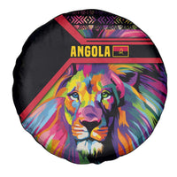 Angola Spare Tire Cover with Multicolor Tribal Design and Vibrant Lion - Wonder Print Shop