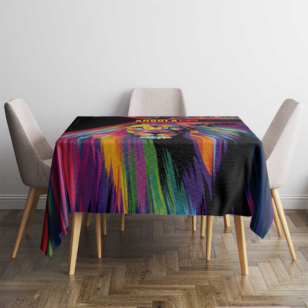 Angola Tablecloth with Multicolor Tribal Design and Vibrant Lion - Wonder Print Shop