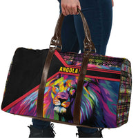 Angola Travel Bag with Multicolor Tribal Design and Vibrant Lion - Wonder Print Shop
