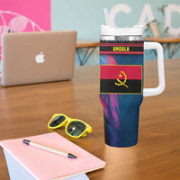 Angola Tumbler With Handle with Multicolor Tribal Design and Vibrant Lion - Wonder Print Shop