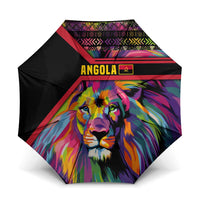 Angola Umbrella with Multicolor Tribal Design and Vibrant Lion - Wonder Print Shop