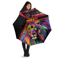 Angola Umbrella with Multicolor Tribal Design and Vibrant Lion - Wonder Print Shop