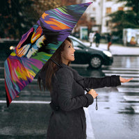 Angola Umbrella with Multicolor Tribal Design and Vibrant Lion - Wonder Print Shop