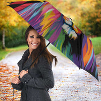 Angola Umbrella with Multicolor Tribal Design and Vibrant Lion - Wonder Print Shop