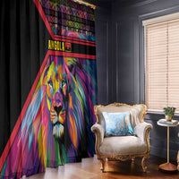 Angola Window Curtain with Multicolor Tribal Design and Vibrant Lion - Wonder Print Shop