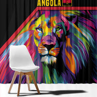 Angola Window Curtain with Multicolor Tribal Design and Vibrant Lion - Wonder Print Shop