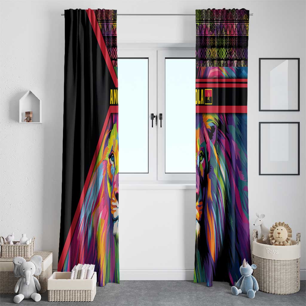 Angola Window Curtain with Multicolor Tribal Design and Vibrant Lion - Wonder Print Shop