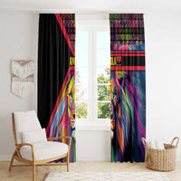 Angola Window Curtain with Multicolor Tribal Design and Vibrant Lion - Wonder Print Shop