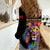 Angola Women Casual Shirt with Multicolor Tribal Design and Vibrant Lion - Wonder Print Shop