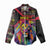 Angola Women Casual Shirt with Multicolor Tribal Design and Vibrant Lion - Wonder Print Shop