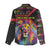 Angola Women Casual Shirt with Multicolor Tribal Design and Vibrant Lion - Wonder Print Shop