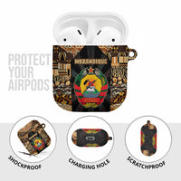Mozambique AirPods Case with Black Brown Tribal Design and National Emblem - Wonder Print Shop