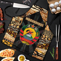 Mozambique Apron with Black Brown Tribal Design and National Emblem - Wonder Print Shop