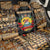 Mozambique Back Car Seat Cover with Black Brown Tribal Design and National Emblem - Wonder Print Shop